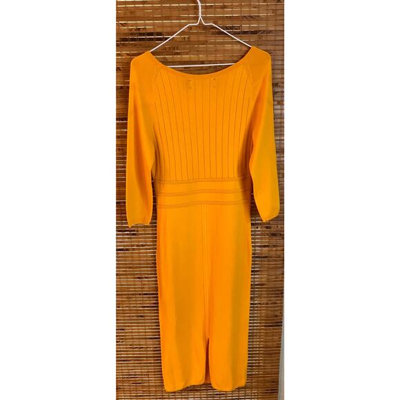 Gabrielle Union x NY & Company Women's Sweater Dress Size Small, Gold, Midi Knit - Picture 2 of 5